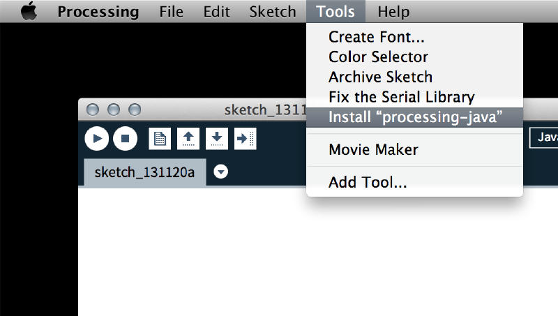 using processing via the command line